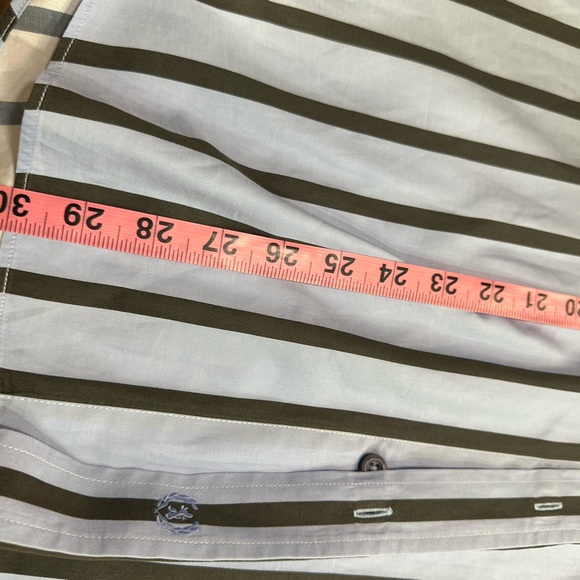 Bugatchi Men Large LS Dress Shirt Blue Stripped - Picture 7 of 7